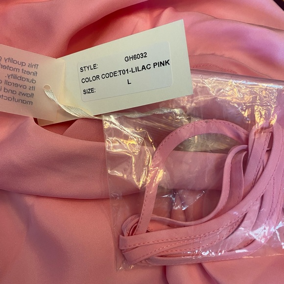 GOLD HAWK 100% SILK IVY BIAS MID LENGTH DRESS IN LILAC PINK Size Large - Picture 5 of 7